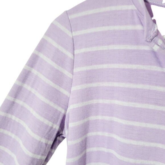 Marine Layer NWOT strip lilac and White long sleeve sweater pullover - Picture 2 of 3